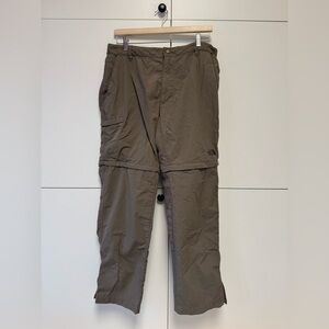 The North Face Men's Brown Convertible Hiking Pants. Size 34 SHORT.